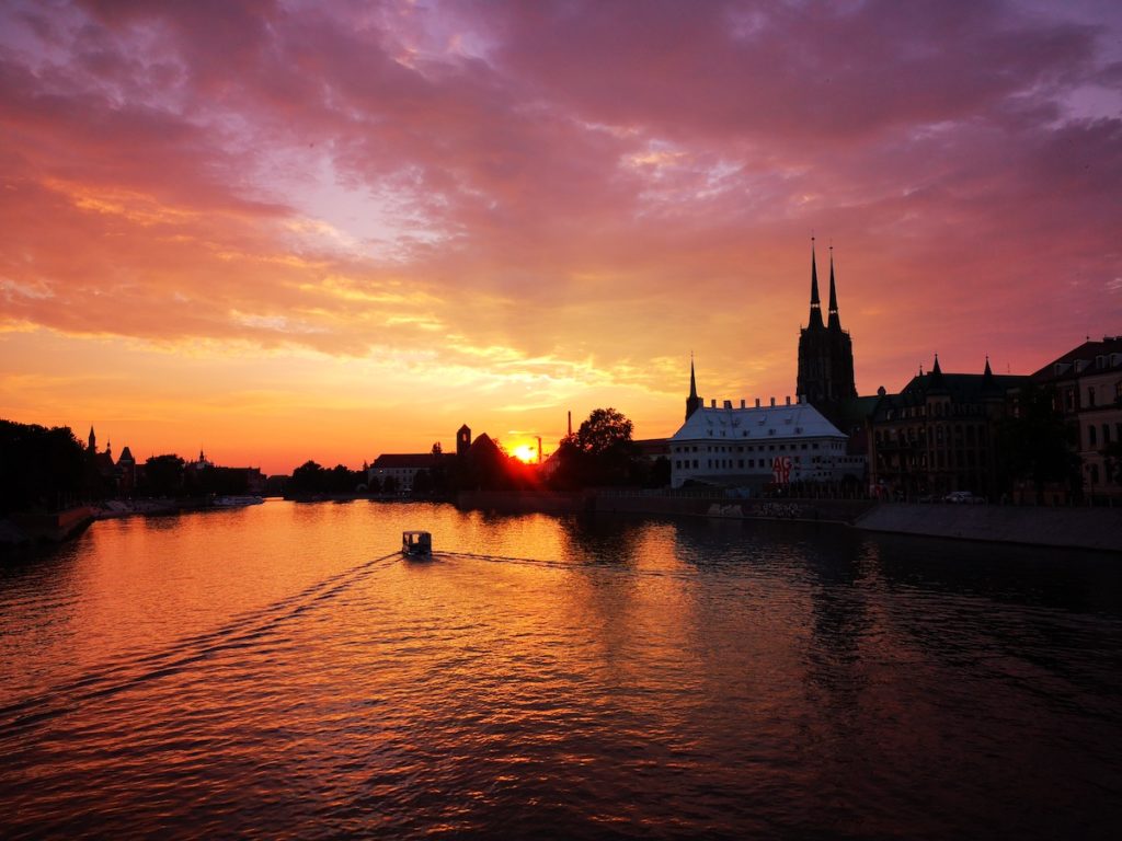 sunset in Wroclaw